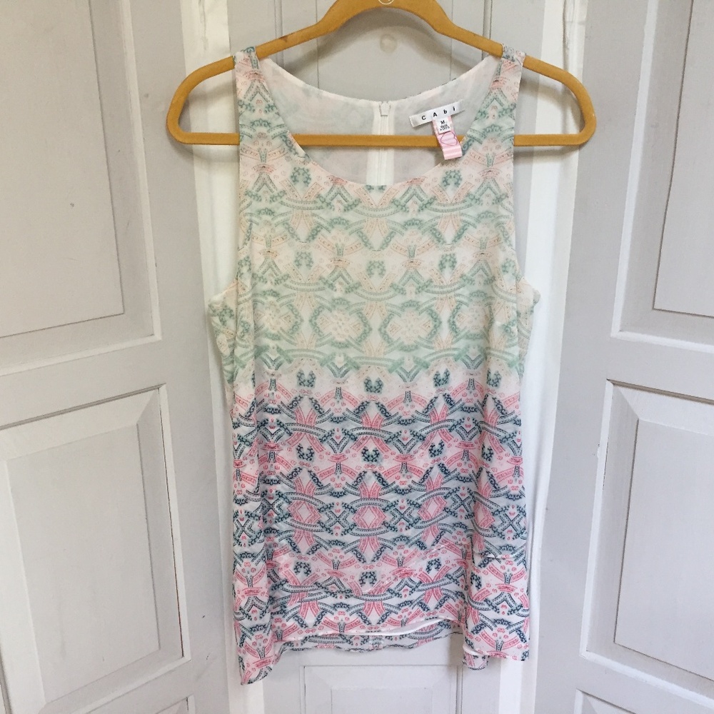 CAbi Multicolor Sleeveless Blouse